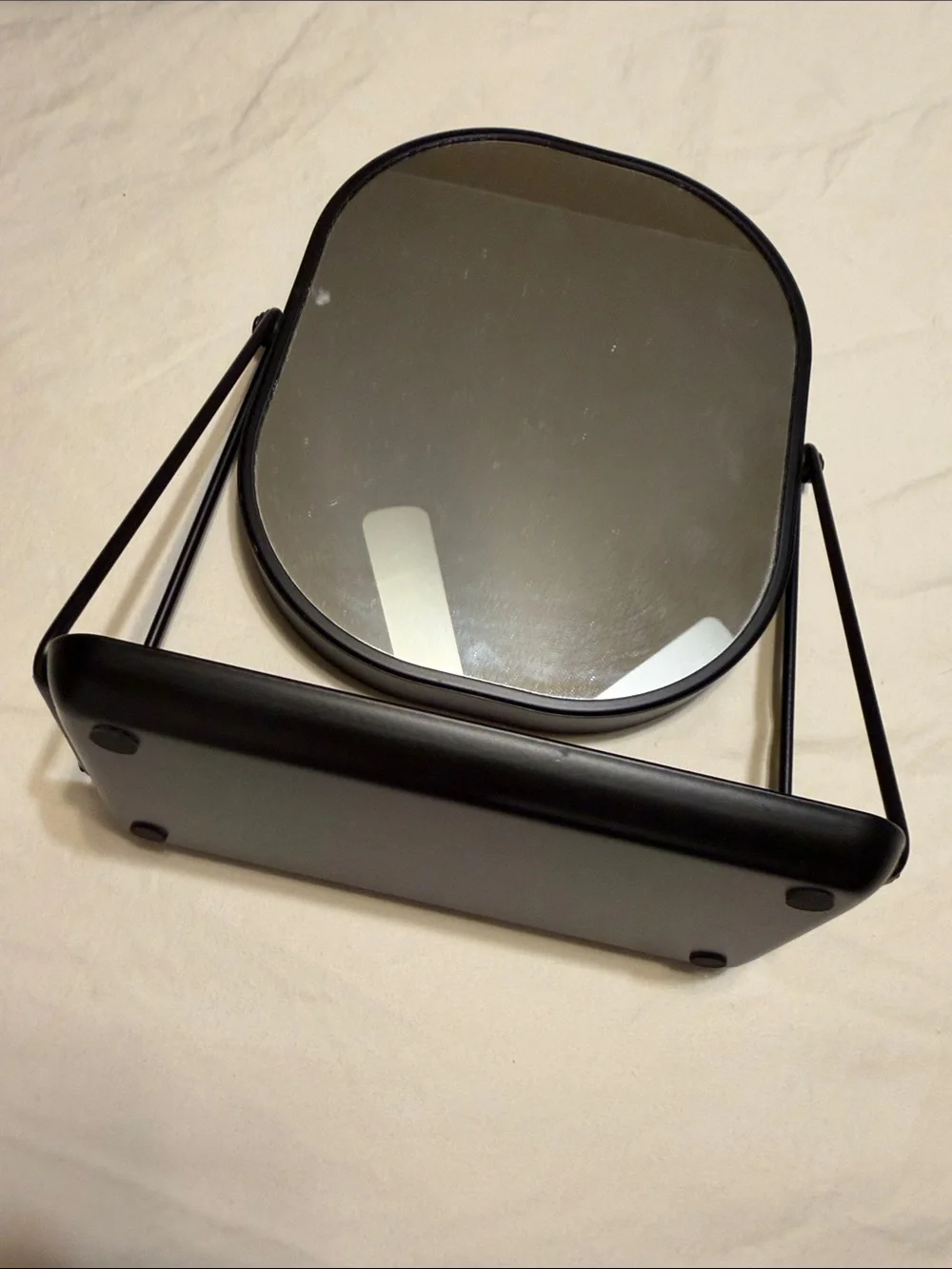 Black Vanity Mirror with Tray - Sleek Home Bath Accessory